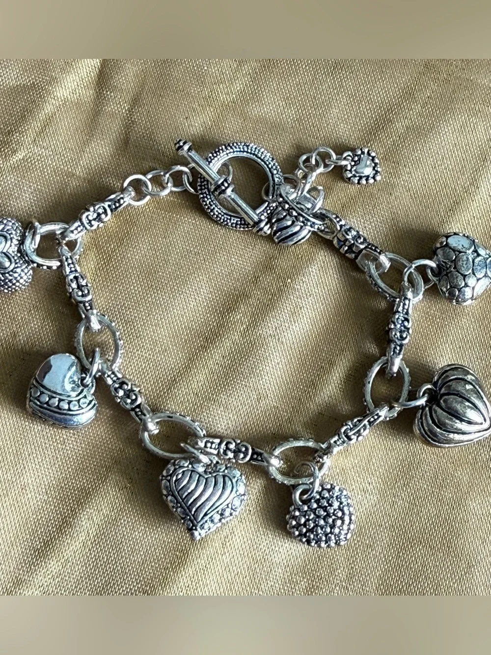 Silver Heart Charm Bracelet - Women Jewelry